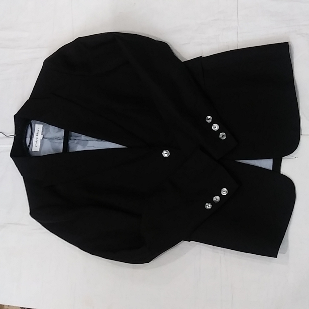 Calvin klein black Office Siren  linen blend blazer jacket size 4